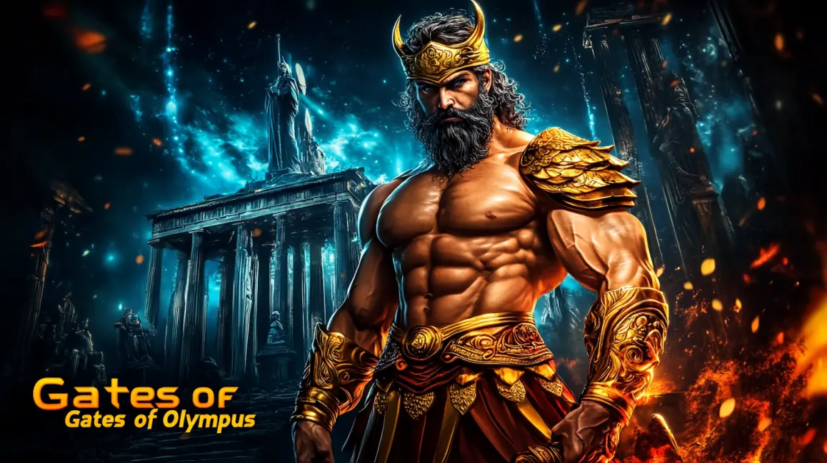 The mighty Zeus stands before the 'Gates of Olympus' in this epic slot game, offering players at 77ABC VIP a chance to win divine jackpots and god-like prizes.